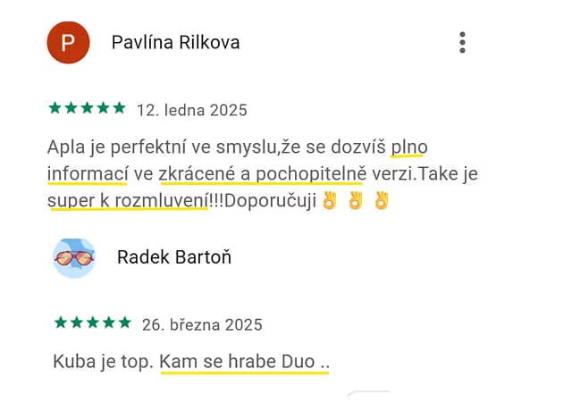 5★ recenze aplikace Kuba English z App Store