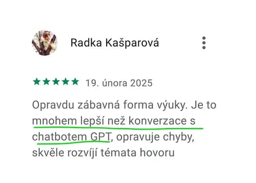 5★ recenze aplikace Kuba English z Google Play