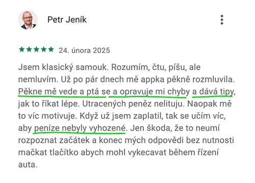 5★ recenze aplikace Kuba English z Google Play